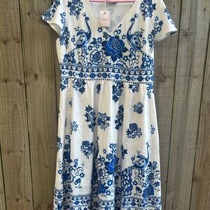 Blue and White womans dress